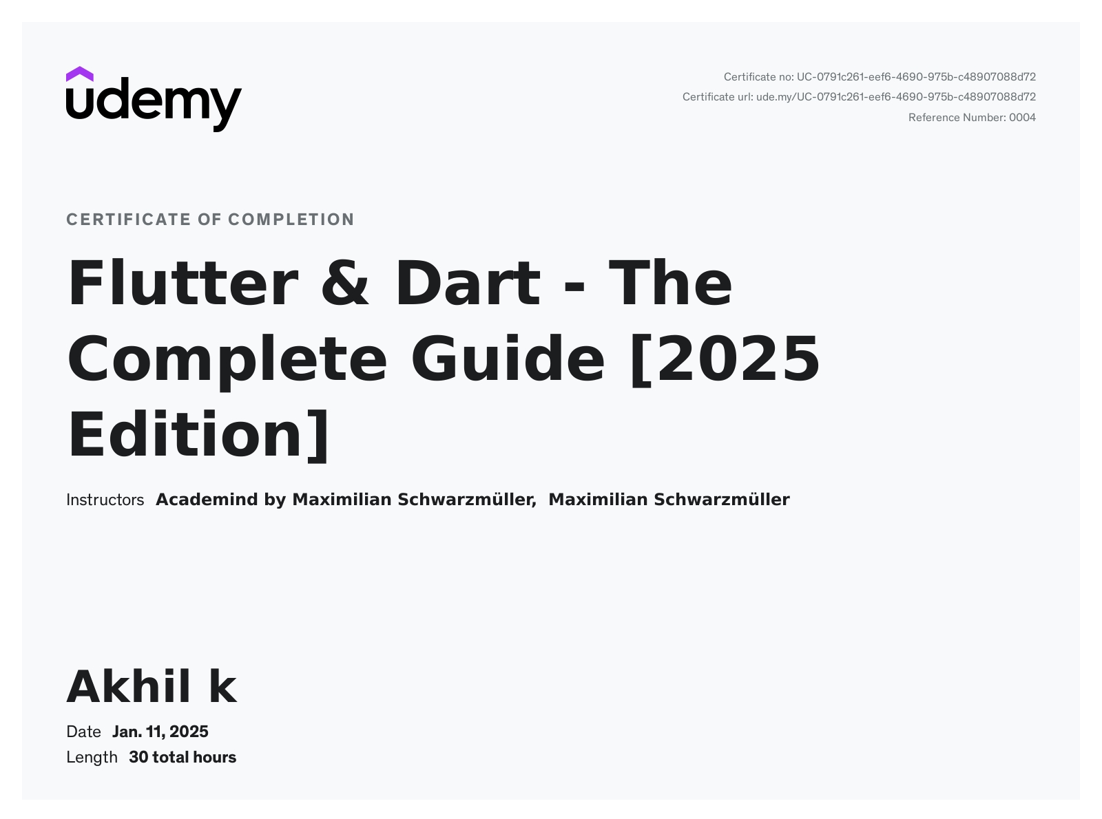 Flutter & Dart - The Complete Guide [2025 Edition]